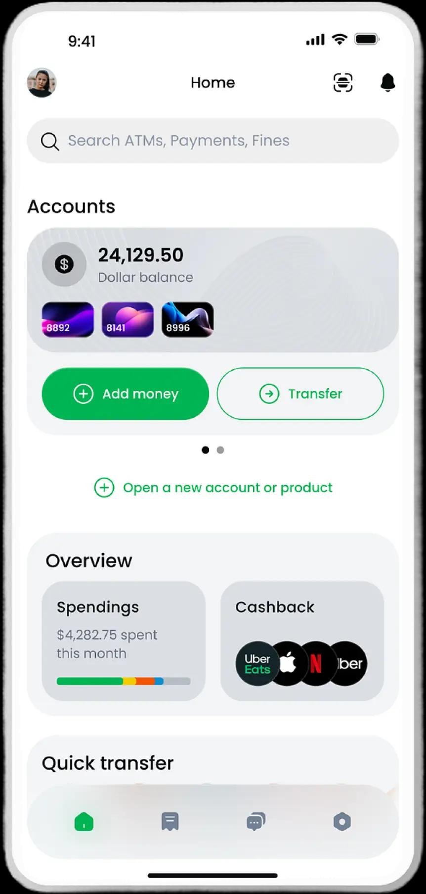 bank interface mobile app